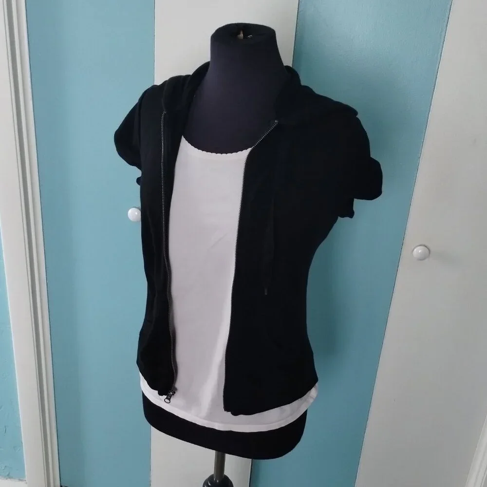 Prospirit Athletic Gear Hooded Zip-Up Black Vest w/ Pockets - Picture 1 of 5